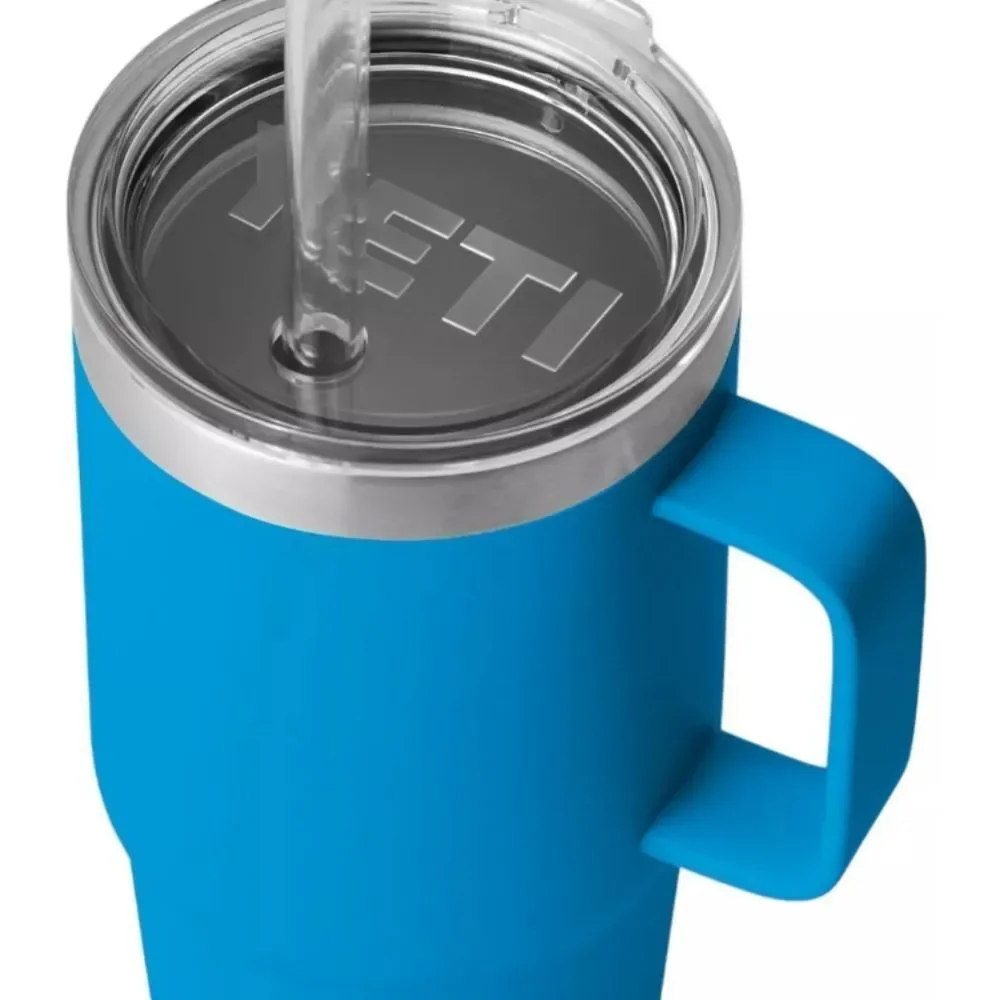 YETI Rambler 25oz Mug w/Straw Lid-‎ Big Wave Blue